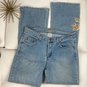 Vintage Cavaricci Floral Patchwork Y2K Bootcut Jeans Size 10  E